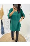 TUNICA COLLEZIONE CURVY MEZZO LUNGO FLUIDO OVERSIZE AH312 VERDE SMERALDO