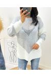 TWO-COLOR OPENWORK PULLOVER AH210 GREY