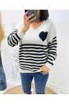 PULLOVER RAYE COEUR AH271 NOIR