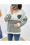 PULLOVER RAYE COEUR AH271 KAKI