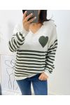 PULLOVER RAYE COEUR AH271 KAKI