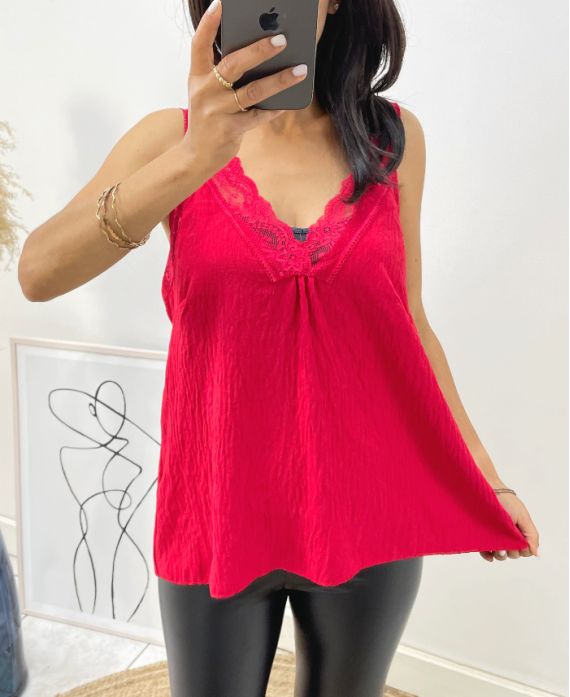 TOP CARACO LACE AH296 RED