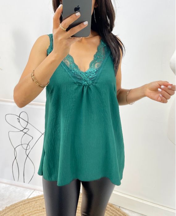 TOP CARACO LACE AH296 EMERALD GREEN