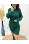 PULL ROBE COL MONTANT AH197 VERT EMERAUDE