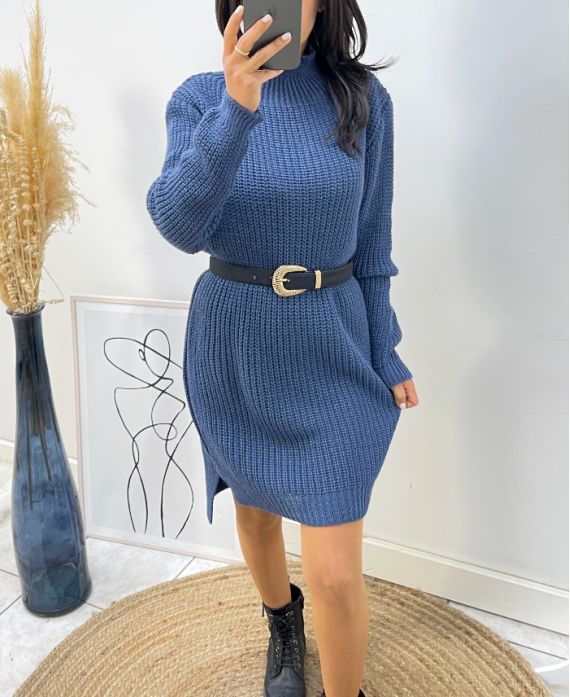 LONG SWEATER AH197 BLUE