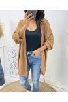 GILET FIN STRASS LOVE AH392 CAMEL