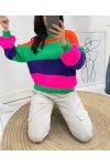 MULTICOLORED STRIPE PULLOVER AH413 ORANGE