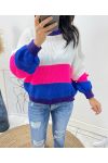 MULTICOLORED STRIPE PULLOVER AH413 WHITE