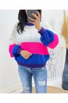 MULTICOLORED STRIPE PULLOVER AH413 WHITE