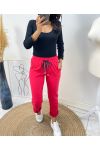 PANTALON DECONTRACTE AH422 ROUGE