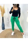 PANTALON DECONTRACTE AH422 VERT EMERAUDE