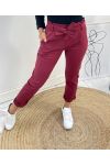 PANTS + BELT TO TIE AH430 BURGUNDY