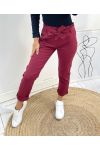 PANTS + BELT TO TIE AH430 BURGUNDY