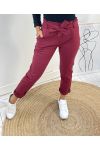 PANTS + BELT TO TIE AH430 BURGUNDY