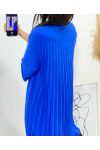 ROBE TUNIQUE OVERSIZE DOS PLISSE AH368 BLEU ROYAL