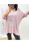 MAGLIONE FLOCCAGGIO LEGGERO INDOSSATO AH387 ROSA