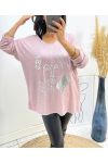 MAGLIONE FLOCCAGGIO LEGGERO INDOSSATO AH387 ROSA