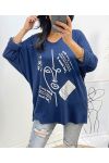 PULLOVER LIGHT FLOCKING LLEVABA AH387 AZUL MARINO