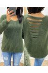 SOFT OPEN BACK SWEATER AH153 KAKI