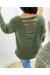 SOFT OPEN BACK SWEATER AH153 KAKI