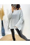 MAGLIA OVERSIZE A MAGLIE LARGHE AH171 GRIGIO