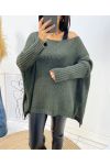 OVERSIZE LARGE MESH SWEATER AH171 KAKI