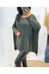 OVERSIZE LARGE MESH SWEATER AH171 KAKI