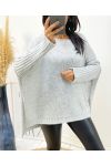 OVERSIZE LARGE MESH SWEATER AH171 GREY