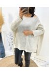 MAGLIA OVERSIZE A RETE LARGA AH171 BEIGE