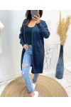 LONG POCKET VEST AH490 NAVY BLUE