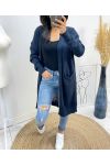 LONG POCKET VEST AH490 NAVY BLUE