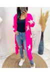 GILET LONG ETOILE AH481 FUSHIA