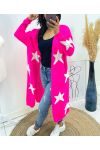 GILET LONG ETOILE AH481 FUSHIA