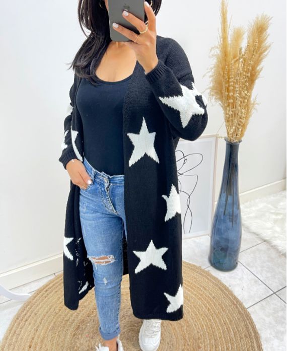 LONG STAR VEST AH481 BLACK/WHITE