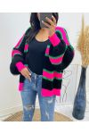 MULTICOLORED STRIPED VEST AH497 BLACK