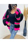 MULTICOLORED STRIPED VEST AH497 BLACK