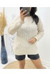 WEICHER DURCHBROCHENER PULLOVER AH467 BEIGE