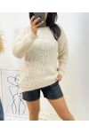 PULLOVER AJOURE DOUX AH467 BEIGE