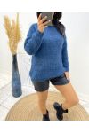 ZACHTE OPENGEWERKTE PULLOVER AH467 MARINEBLAUW