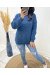 PULLOVER AJOURE DOUX AH467 BLEU MARINE