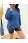 PULLOVER AJOURE DOUX AH467 BLEU MARINE