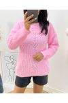 PULLOVER AJOURE DOUX AH467 ROSE