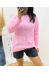 PULLOVER AJOURE DOUX AH467 ROSE