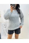 PULLOVER AJOURE DOUX AH467 GRIS