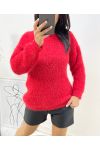 PULLOVER AJOURE DOUX AH467 ROUGE