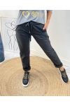 IMITATIE LEREN BROEK AH460 ZWART