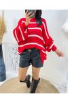 RED AH369 HIGH NECK PULLOVER