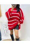 RED AH369 HIGH NECK PULLOVER