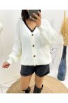 SHORT BUTTON VEST AH507 WHITE