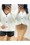 SHORT BUTTON VEST AH507 WHITE